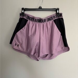 Under Armour Play Up Mauve and Black Athletic Shorts Lightweight